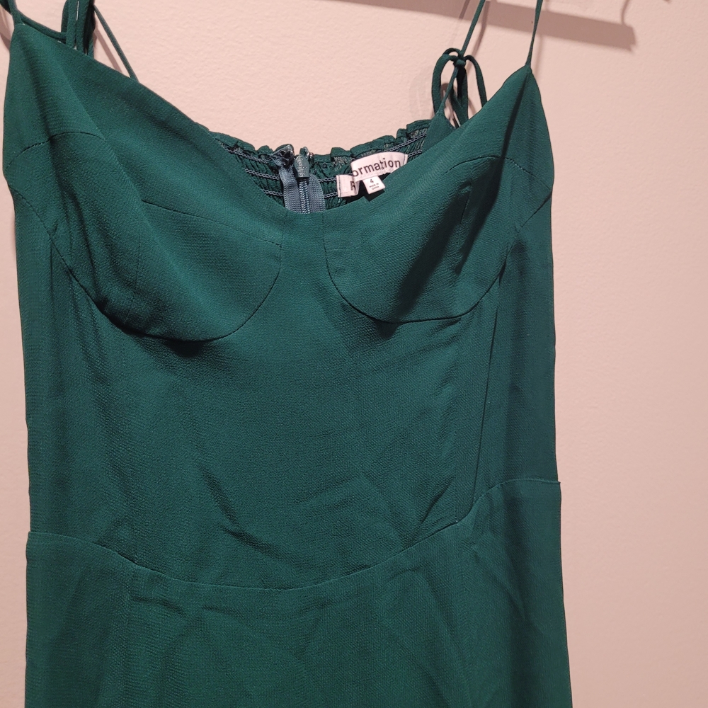 Reformation Emerald Juliette Midi Dress with Slit - Picture 7 of 10